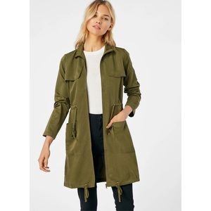 Burnt orange zip front cinch waist Utility Jacket